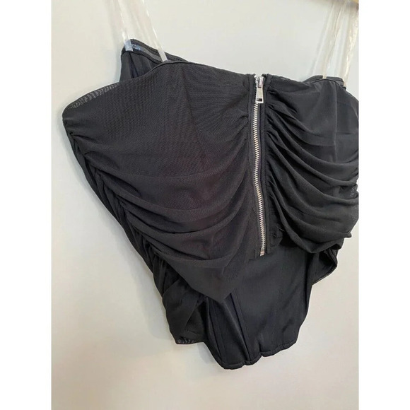 BRAND NEW Steve Madden Women's Size Large Dahlia Corset Boning Zip Up Top Black - Picture 14 of 16